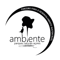 Logo with tree, bird, 'ambiente', and Portuguese text in circular arc.