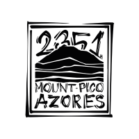 Illustration of Mount Pico with text '2351 MOUNT PICO AZORES' in a square border.